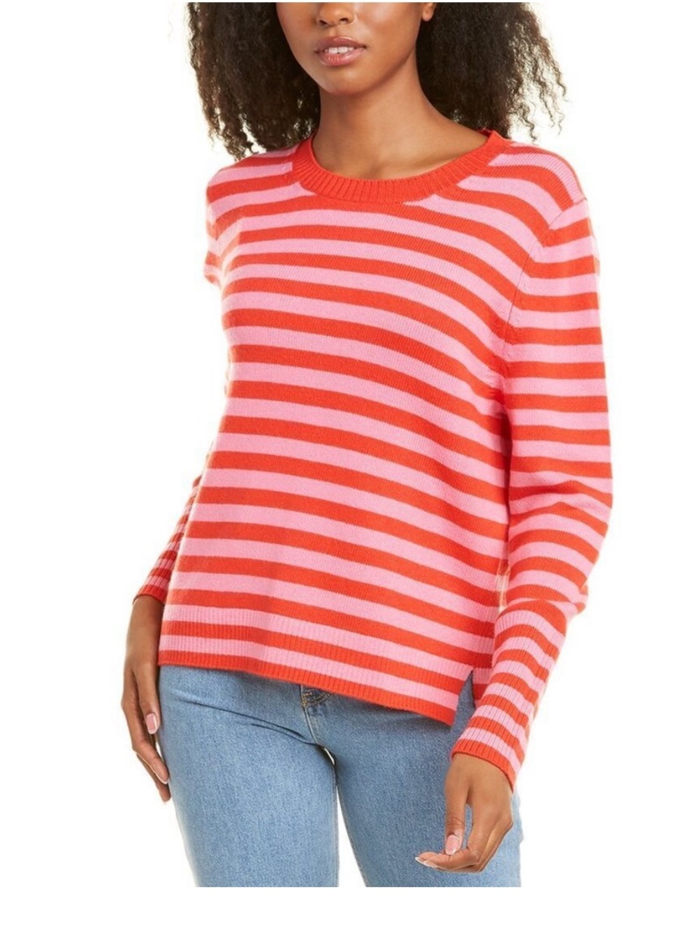 Chinti & Parker red pink Stripe Wool & Cashmere-Blend Sweater